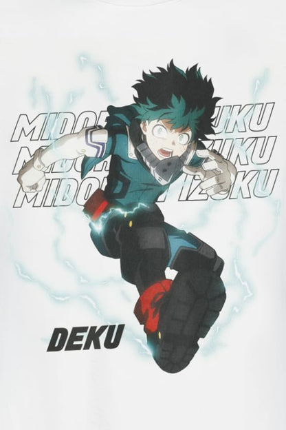My Hero Academia Deku Men's T-Shirt White Anime Fan Merch TV Series S White