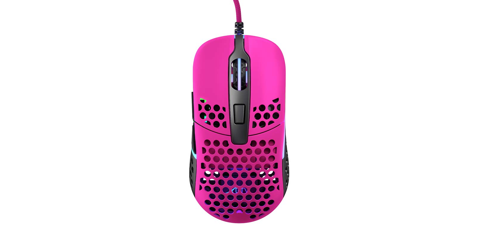 Xtrfy M42 RGB - Superlight Gaming Mouse - Wired with State-of-the-Art Pixart 3389 Sensor - Modular Housing with 2 Sizes Included - Adjustable RGB Backlight - Pink Edition