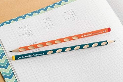 Thin Ergonomic Graphite Pencil - STABILO EASYgraph S - Right-Handed - Pack of 12 - Blue - HB Right-Handed Blue