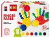 Marabu 0303000050800 KiDS Finger Paint Set with 6 Bright Colours 35 ml Each Paraben-Free, Vegan, Lactose-Free, Gluten-Free, Suitable for Painting for Nursery, School, Therapy and Home 6 x 35 ml
