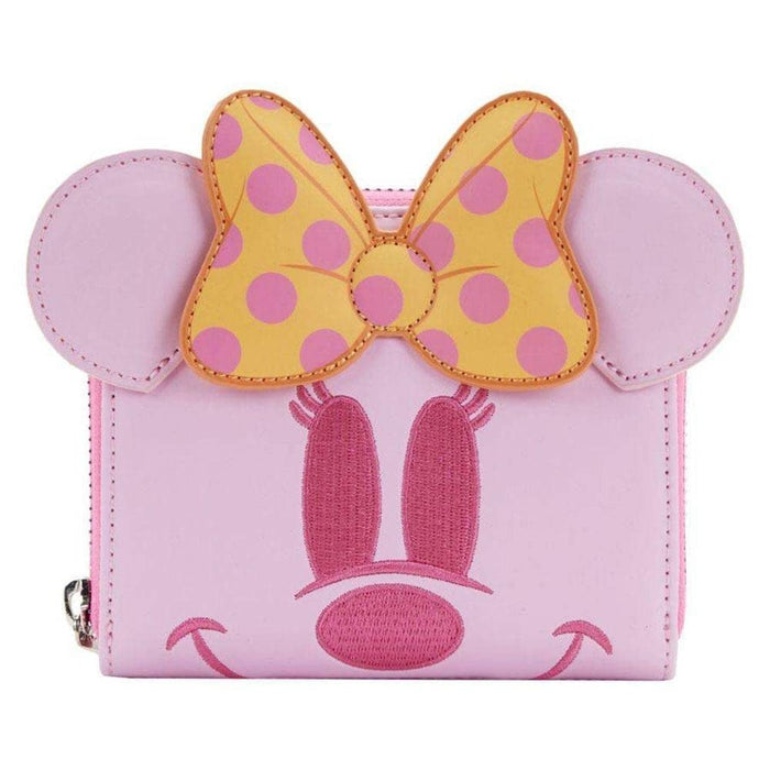 Loungefly Disney Pastel Ghost Minnie Glow in the Dark Women's Zip-Around Wallet, Pink, (WDWA2266)