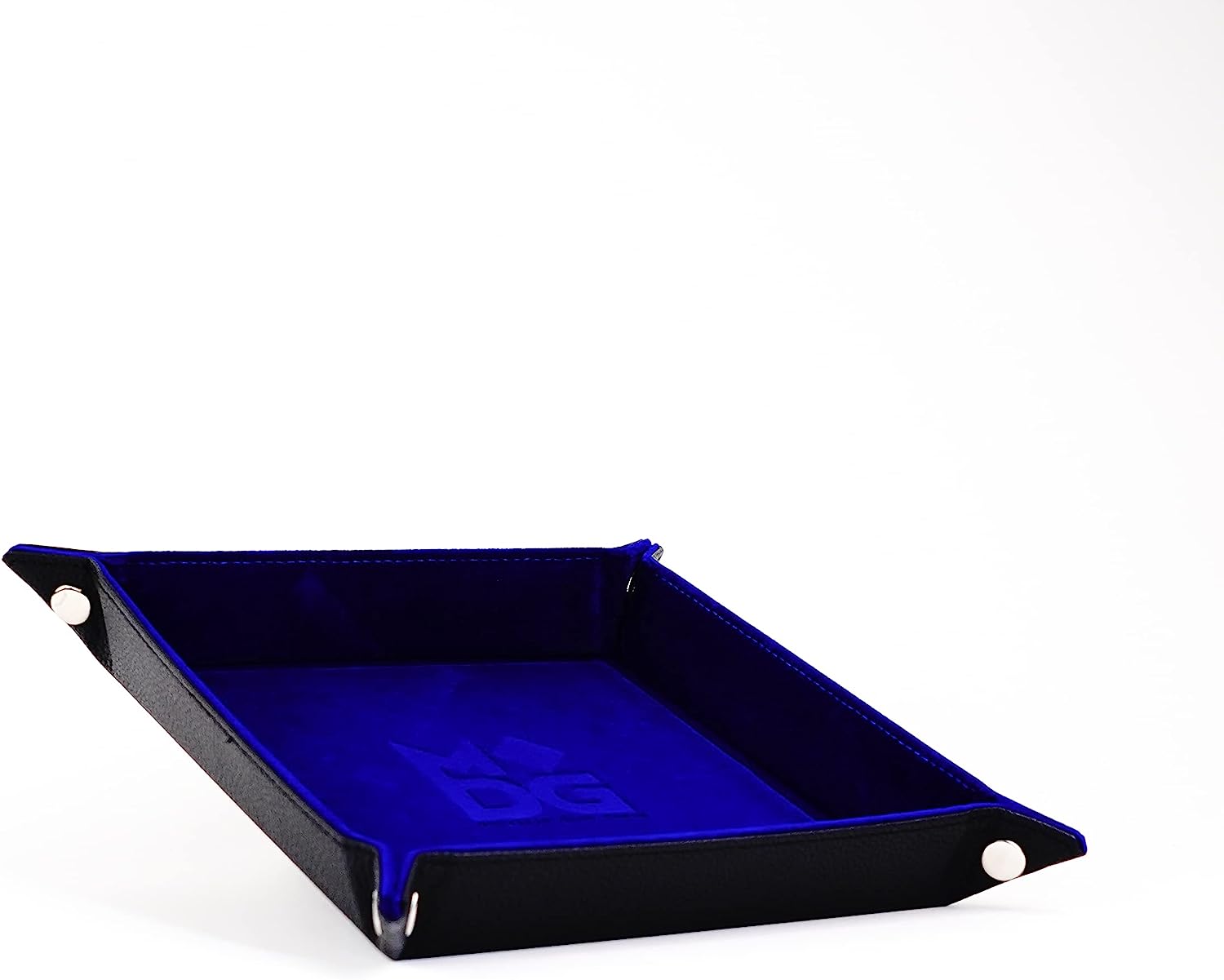 Fold Up Velvet Dice Tray: Blue