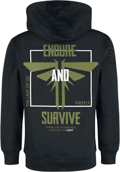 The Last Of Us Fireflies Lettering Graffiti Men's Hooded Jacket Black Fan Merchandise Gaming TV Series M Black