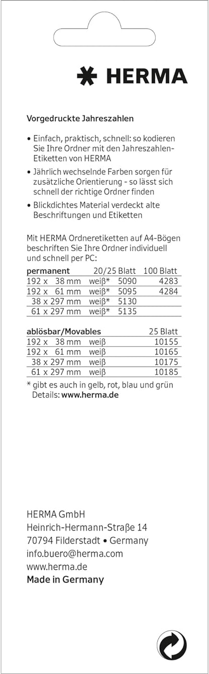 Herma Year Numbers Sticker 2020 (red) 60 x 26 mm 2020