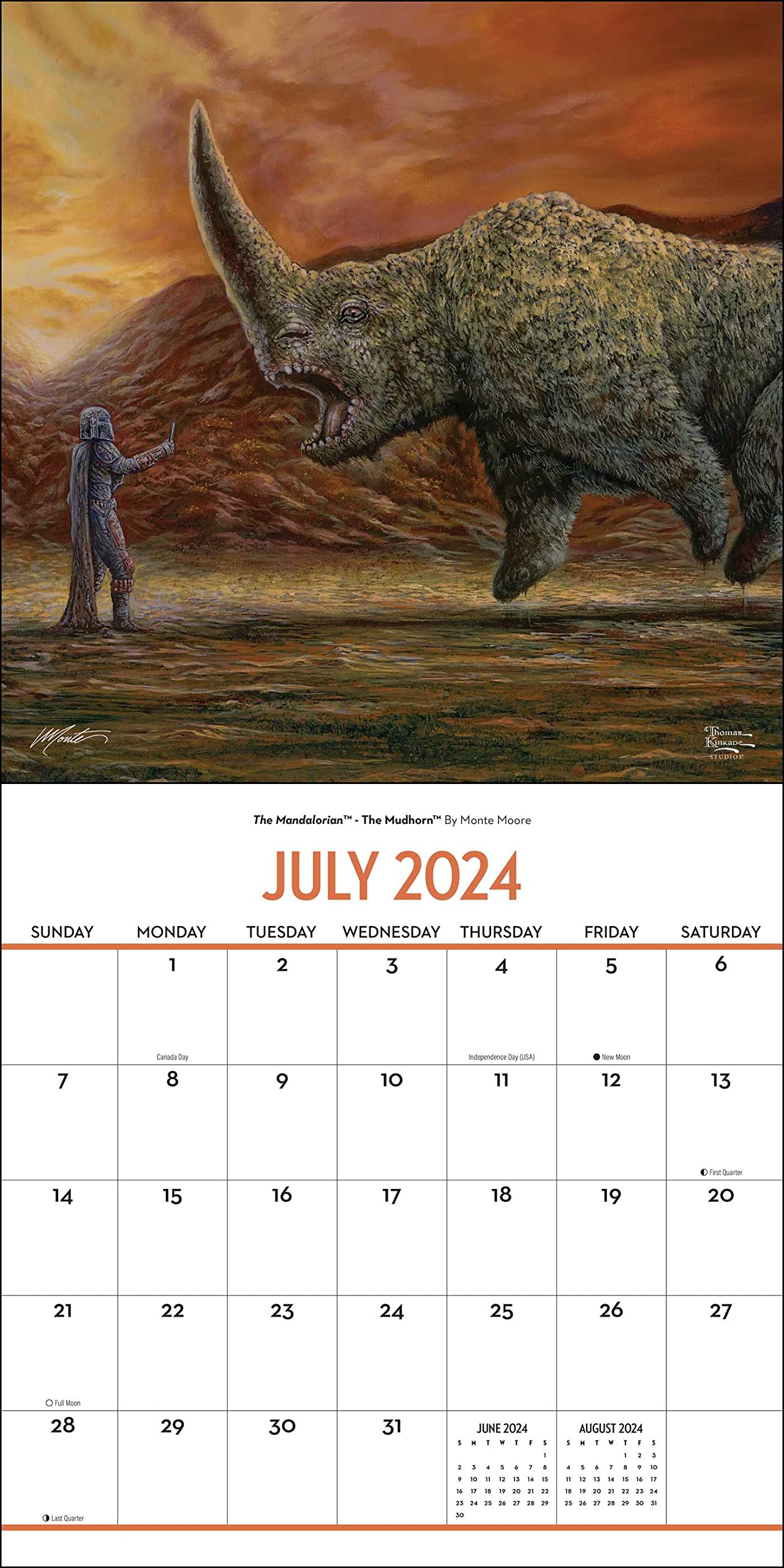 The Mandalorian by Thomas Kinkade Studios 2024 Wall Calendar