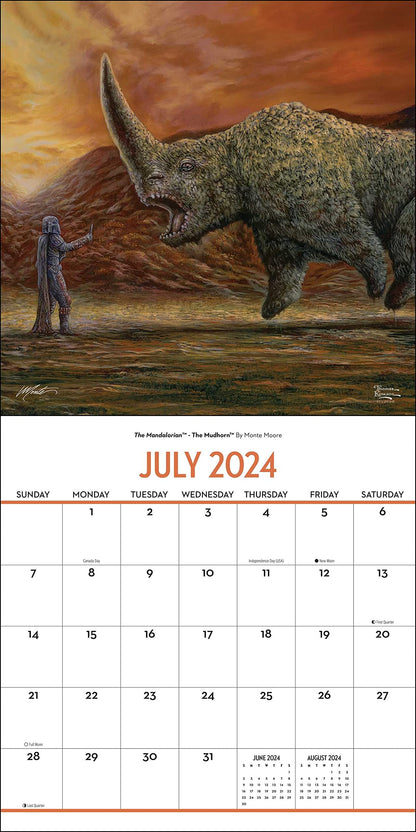 The Mandalorian by Thomas Kinkade Studios 2024 Wall Calendar