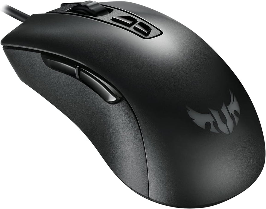 ASUS TUF Gaming M3 ergonomic wired RGB gaming mouse with 7000-dpi sensor, lightweight build, durable coating, heavy-duty switches, seven programmable buttons and Aura Sync Wired black