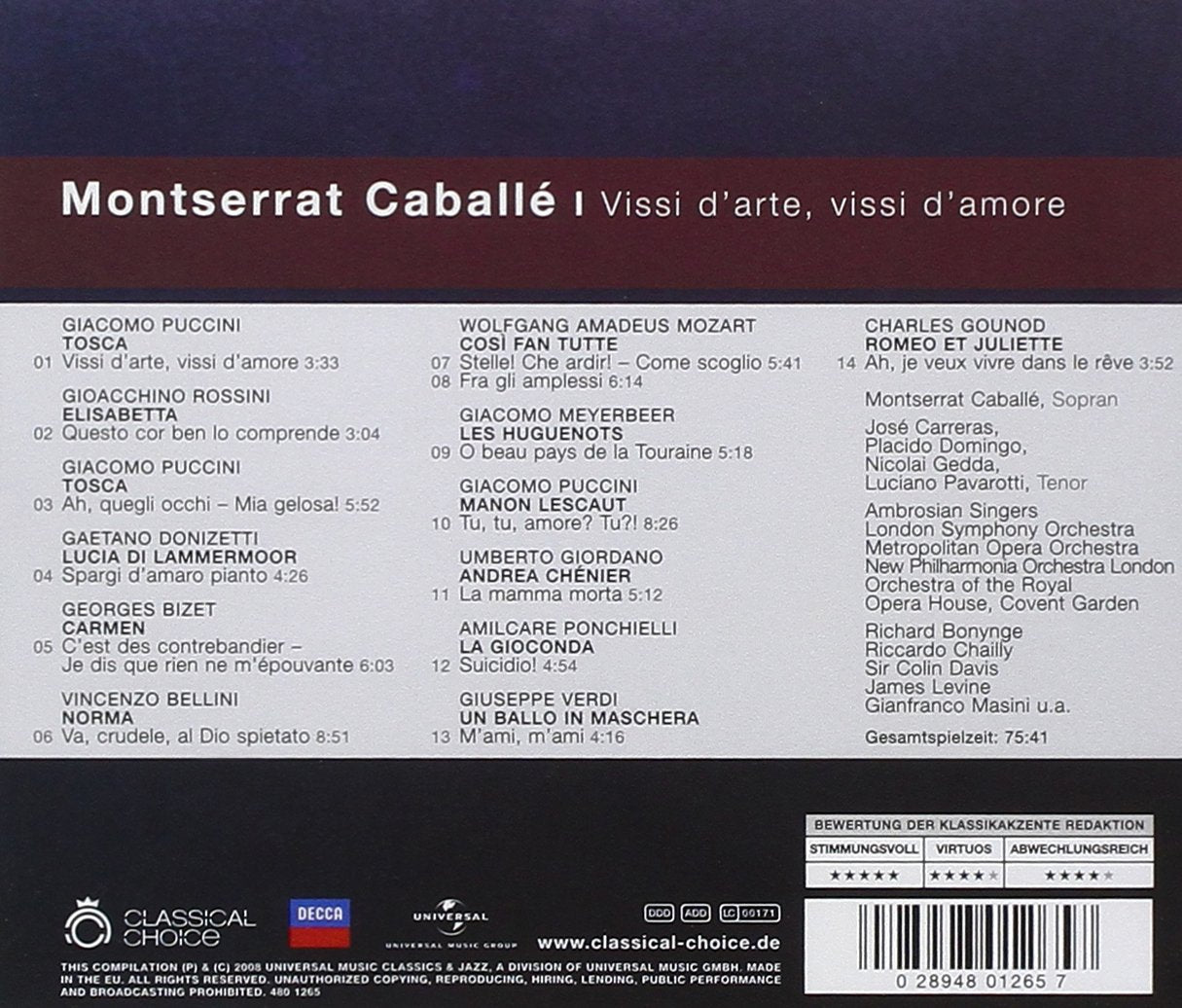 Monserrat Caballe: Vissi d'Arte, Vissi d'Amore (CC