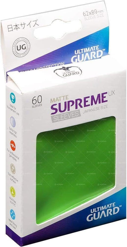 Ultimate Guard Supreme Japanese UX Card Sleeves (60 Piece), Matte Light Green