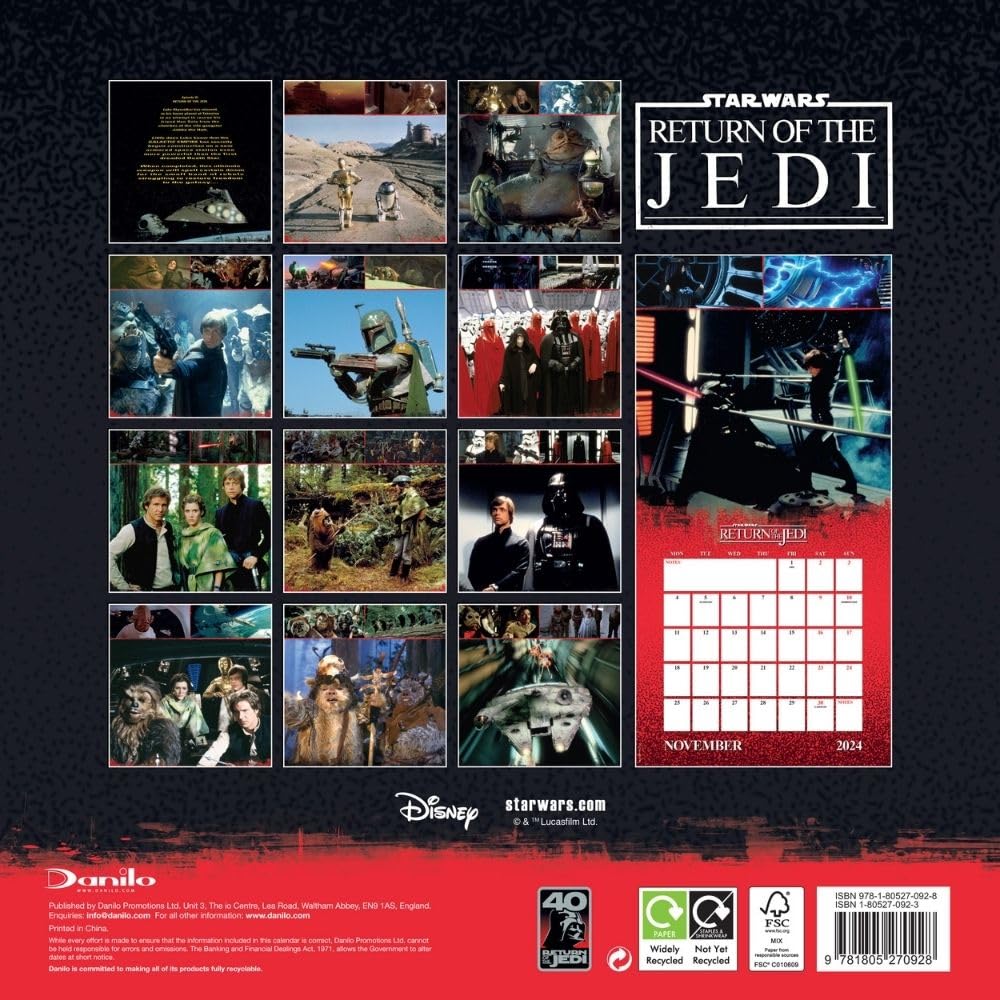 Star Wars Classic 2024 Square Wall Calendar