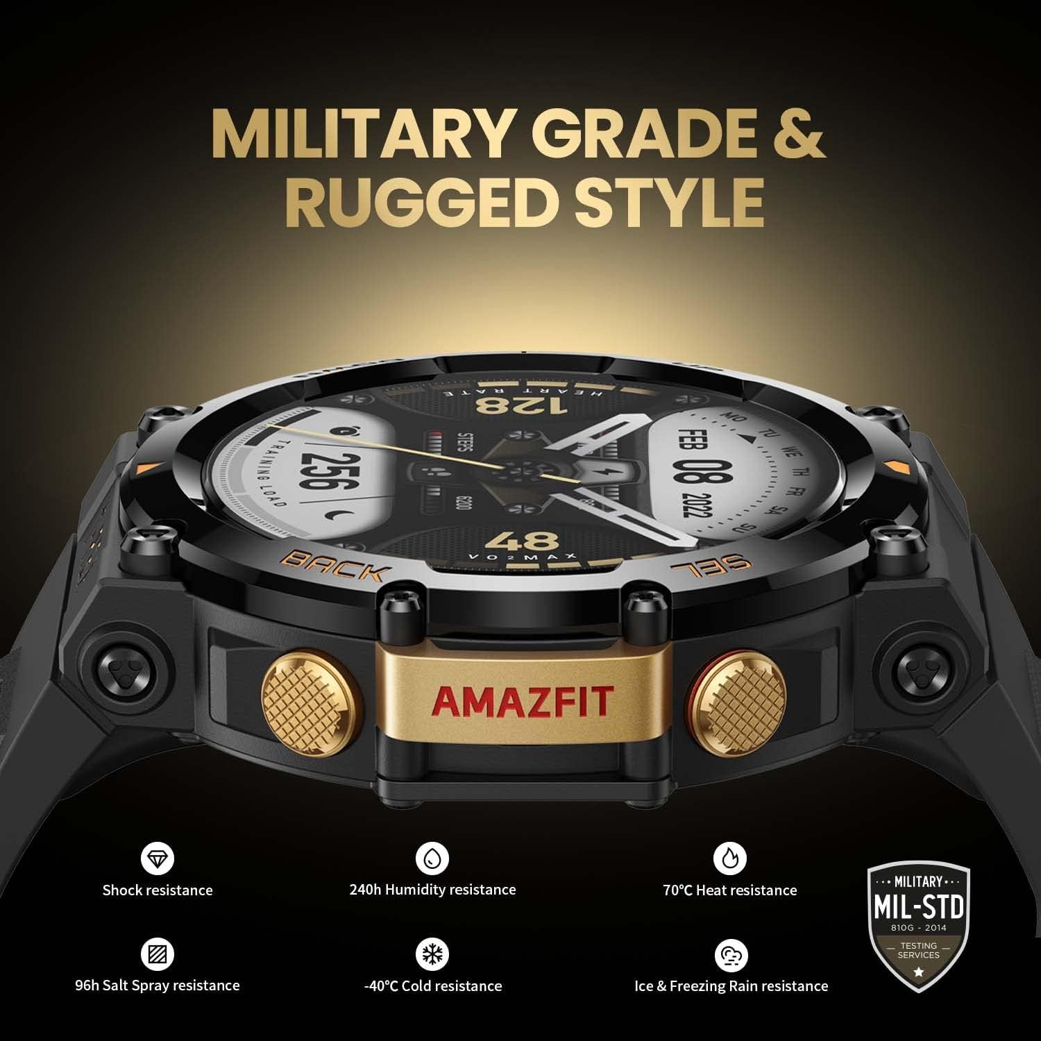 Amazfit T-Rex 2 3.53 cm (1.39") AMOLED 47 mm Black, Green GPS (satellite)