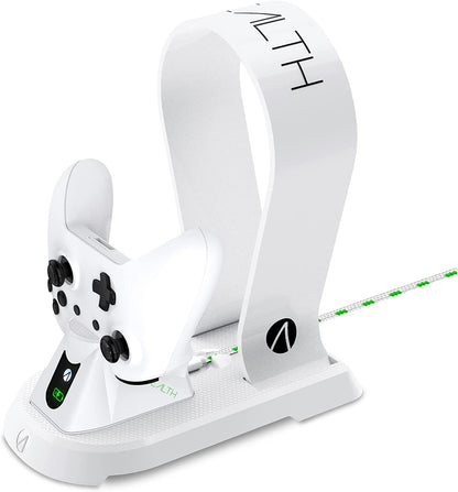 Stealth SX-C60 White Charging Station with Headset Stand for XBOX ONE Including Rechargeable Battery