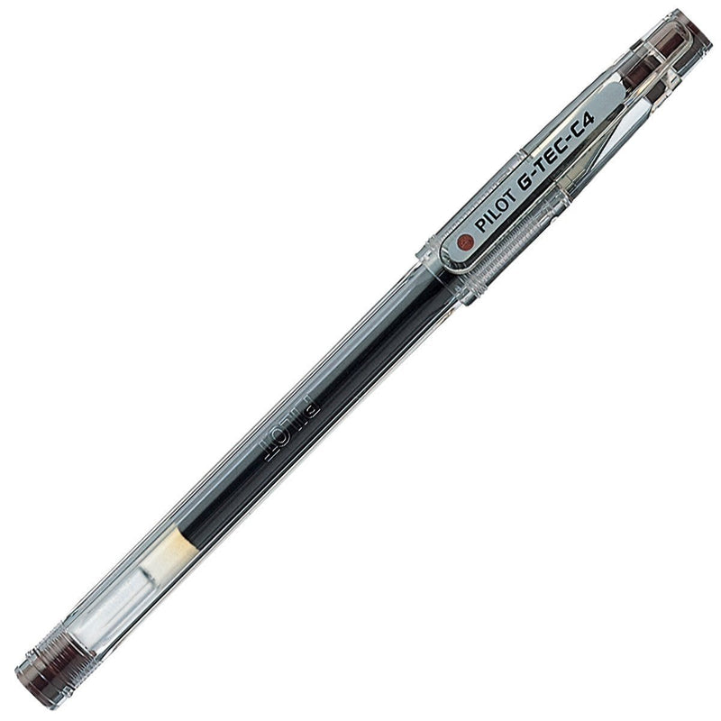 Pilot - Pilot G-Tec C4 Microtip Gel Rollerball Pen 0.4mm Tip 0.2mm Line Brown (Pack 12) - 60101206