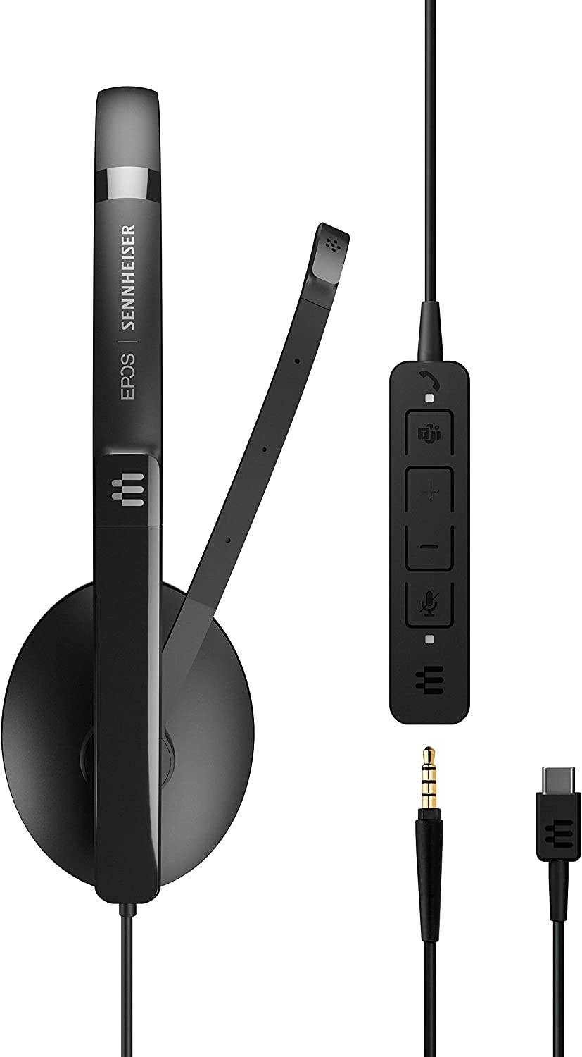 EPOS I SENNHEISER ADAPT 165T USB-C II - ADAPT 100 Series - headset - on-ear - wired - 3.5 mm jack, USB-C - black - Certified for Microsoft Teams, Optimised for UC