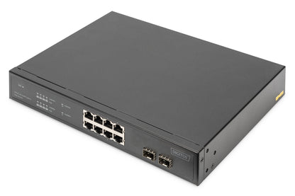 Digitus 8 Port Gigabit PoE Switch, 19 Inch, Unmanaged, 2 SFP Uplink