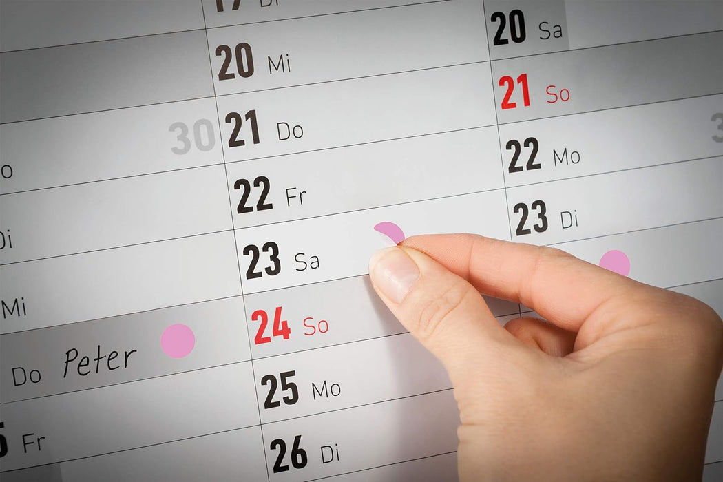 AVERY Zweckform 3594 Self-Adhesive Marker Dots (Diameter 8 mm, 416 Removable Adhesive Dots on 4 Sheets, Round Stickers for Calendars, Planners and Crafts, Paper, Matte) Pink