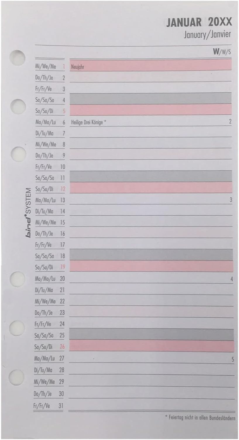 bind Calendar insert 2023 DIN approx. A6 - 1 week / 2 pages
