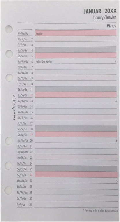 bind Calendar insert 2023 DIN approx. A6 - 1 week / 2 pages