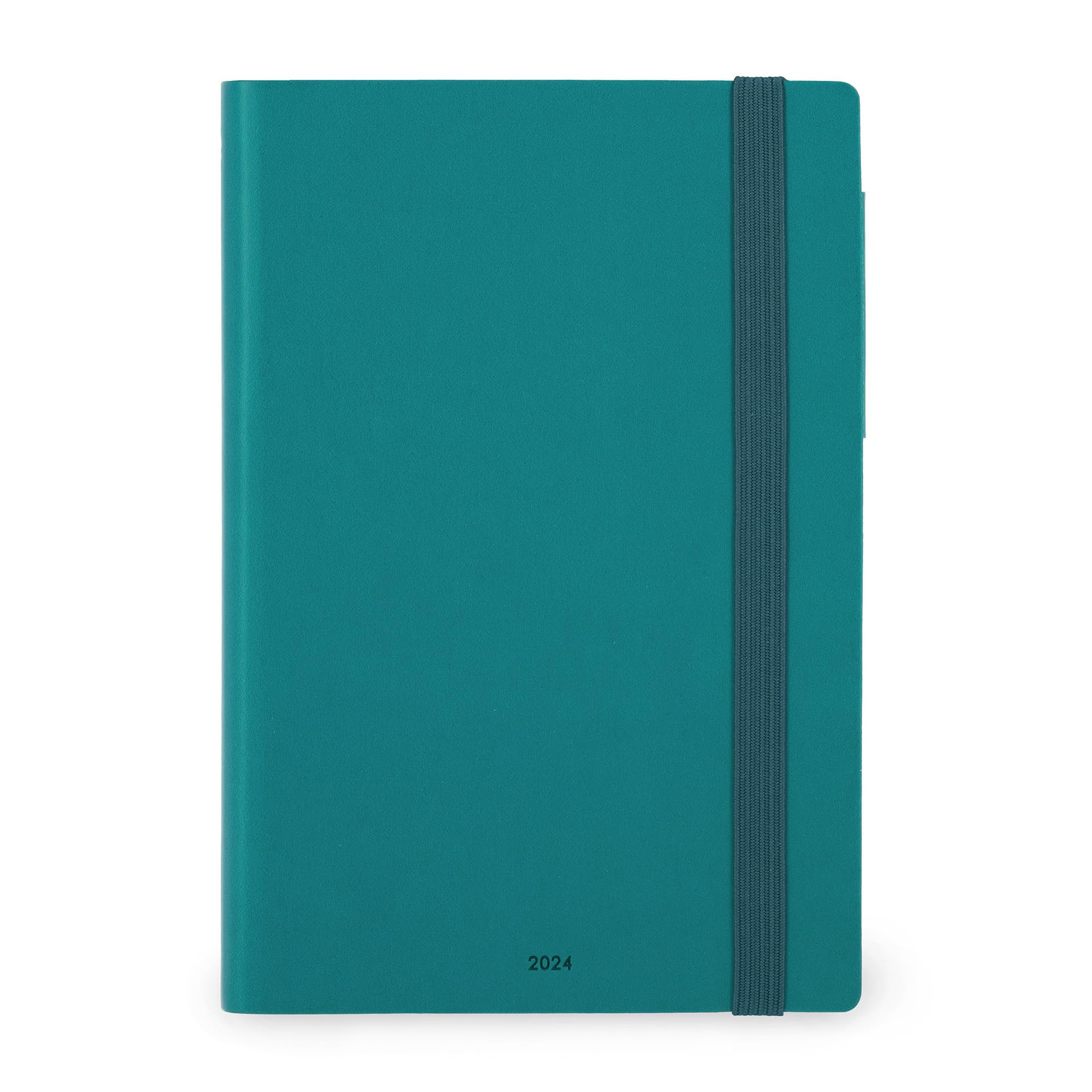 Legami - Medium Weekly Diary with Notebook, 12 Months, January 2024 December 2024, Week Detail on Left Page, Writing Space on Right Page, 12 x 18 cm, Malachite Green