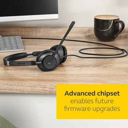 Jabra Evolve2 30 Headset – Noise Cancelling Microsoft Teams Certified Stereo Headphones with 2-Microphone Call Technology – USB-A Cable – Black Stereo USB-A Microsoft Teams