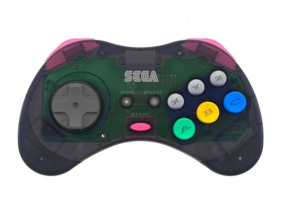 Retro-Bit Official SEGA Saturn Wireless Bluetooth Controller for PC, Switch, Mac, Steam, RetroPie, Raspberry Pi - Slate Grey