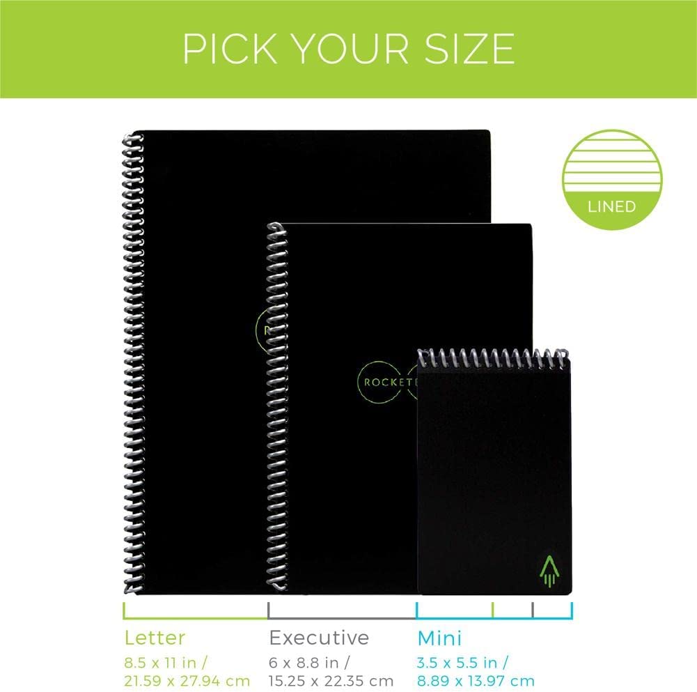 Bic - Rocketbook Fusion Letter A4 Reusable Smart Notebook 42 Multi-Format Style Pages Black 505467