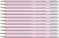 Graphite Pencil with Eraser - STABILO Swano Pastel - Pack of 12 - Pink - HB
