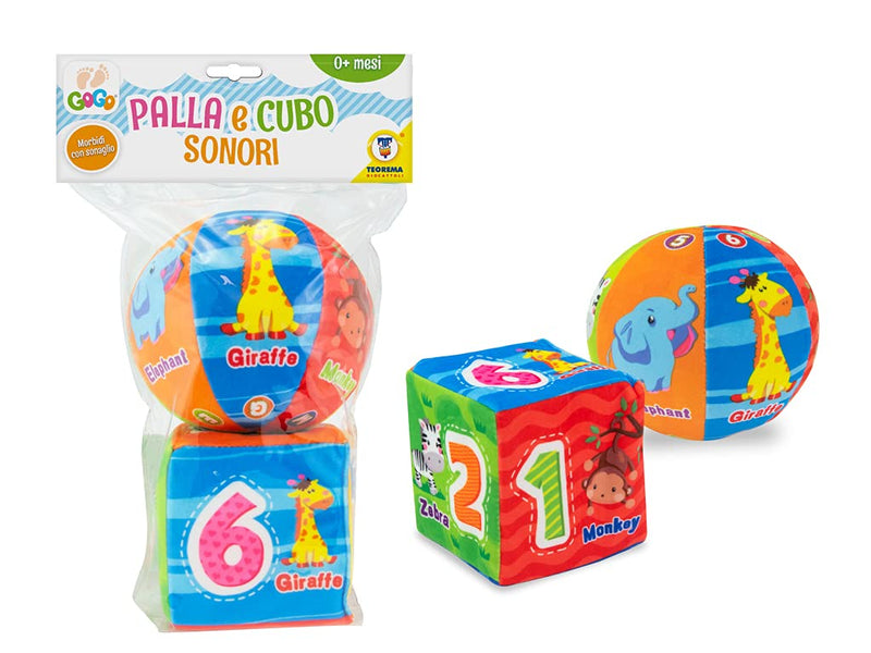 Teorema: Prima Infanzia Gogo - Palla E Cubo Morbidosi Con Sonaglio - Busta