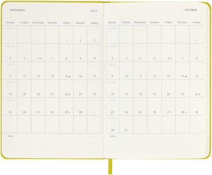 Moleskine Weekly Planner 2023, 12-Month Weekly Diary, Weekly Planner and Notebook, Hard Cover, Pocket Size 9 x 14 cm, Colour Hay Yellow Hard Pocket Hay Yellow