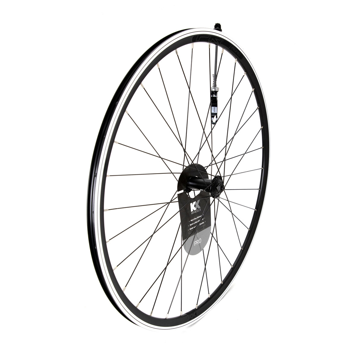 KX Pro Road 700C Q/R Sealed Bearing Wheel 10-11 Speed in Black - Front