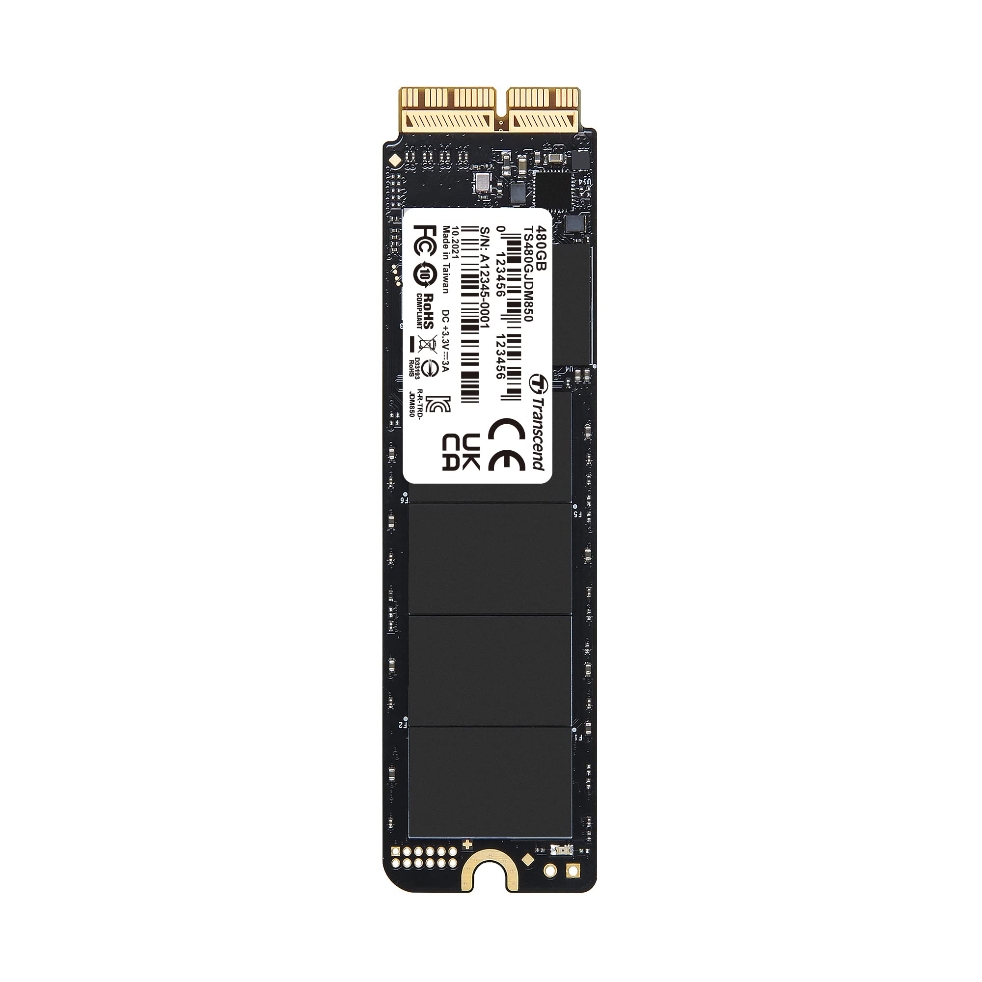 Transcend 480GB JetDrive 850 SSD (without enclosure) for MacBook Air 11" & 13" (Mid 2013 – 2017), MacBook Pro Retina 13" & 15" (Late 2013 – Mid 2015) Up to 1600/1400 MB/s TS480GJDM850 480 GB macOS 10.13 or later, Without Enclosure