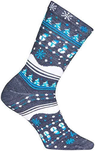 SockGuy Xmas Winter Sweater Blue Wool Socks L/XL