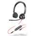 Plantronics – Blackwire 3325 USB-C (Poly) – Wired, Dual-Ear (Stereo) Headset with Boom Mic - Connect to PC/Mac via USB-C or mobile/tablet via 3.5 mm connector – Works w/ Teams (Certified), Zoom & more USB-C & AUX, Teams certified Single Stereo