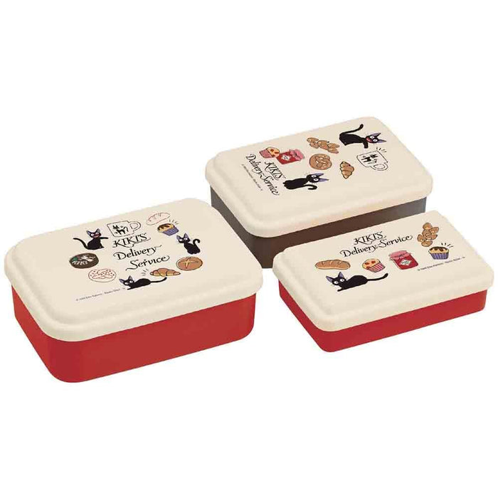 Studio Ghibli Z109295 Kikis small delivery service lunch box set of 3 (Bento box) red/white/brown, printed, made of plastic.,8 x 10 x 17 cm; 230 Grams