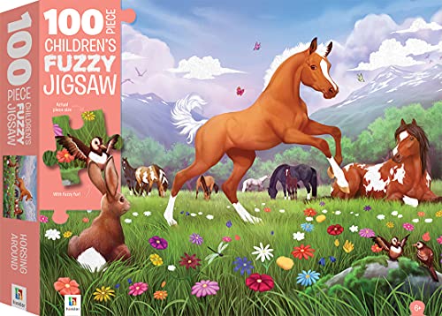 100 PIECE FUZZY JIGSAW HORSES