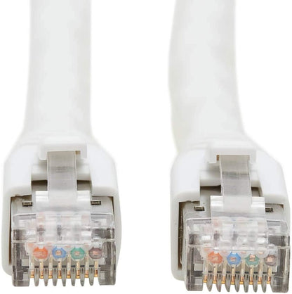 Eaton Cat8 Snagless Ethernet Cable, 25G/40G Certified Network Patch Cable, 22 AWG S/FTP, PoE, White, 6 Feet / 1.8 Meters (N272-006-WH) 6 ft