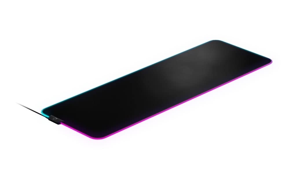 SteelSeries QcK Prism Cloth Gaming Mouse Pad - 2-zone RGB Illumination - Real-time Event Lighting - Optimized For Gaming Sensors - Size XL (900 x 300 x 2mm) - Black + RGB RGB Prism XL Black + RGB