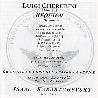 LUIGI CHERUBINI - Requiem in Do Minore (D-Moll) (Basilica Di San Marco 1997)