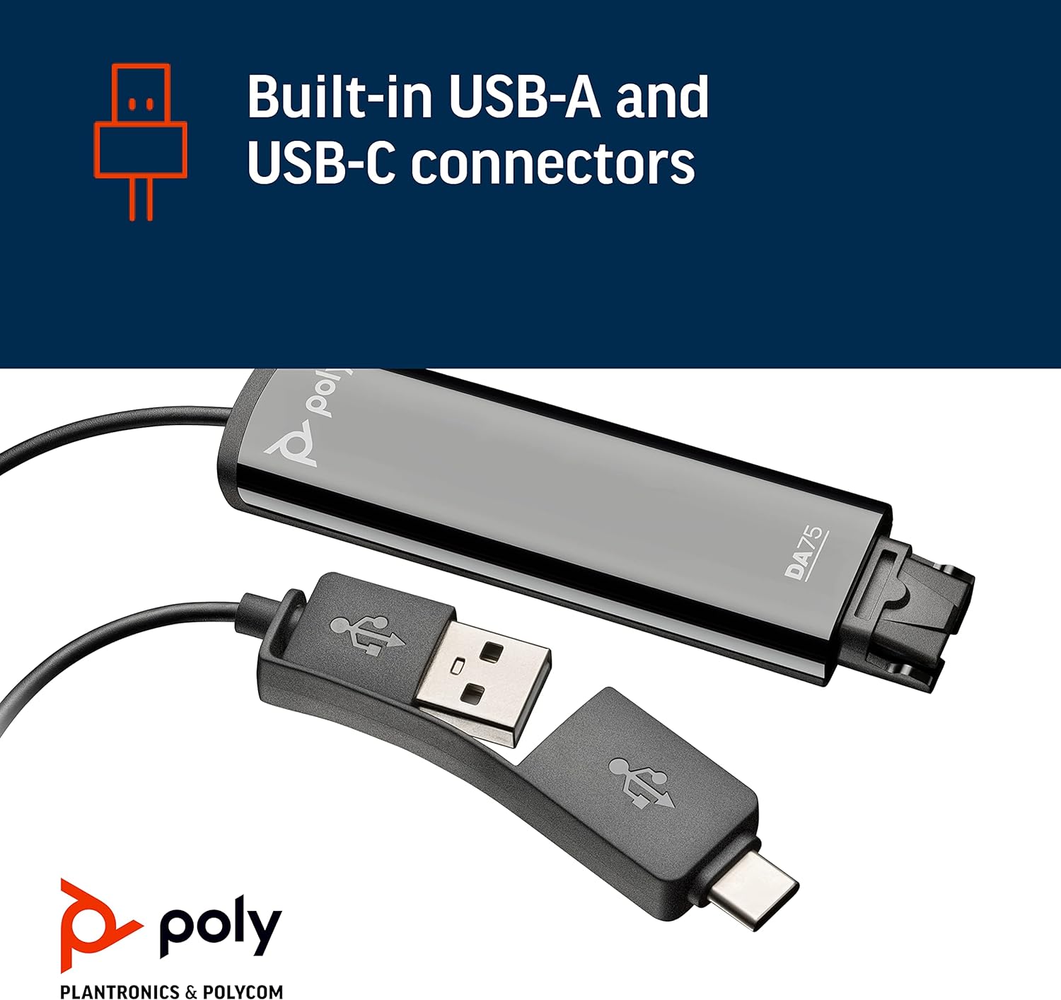 Polycom - Poly DA75 USB A and USB C to QD Smart Digital Interface Adapter