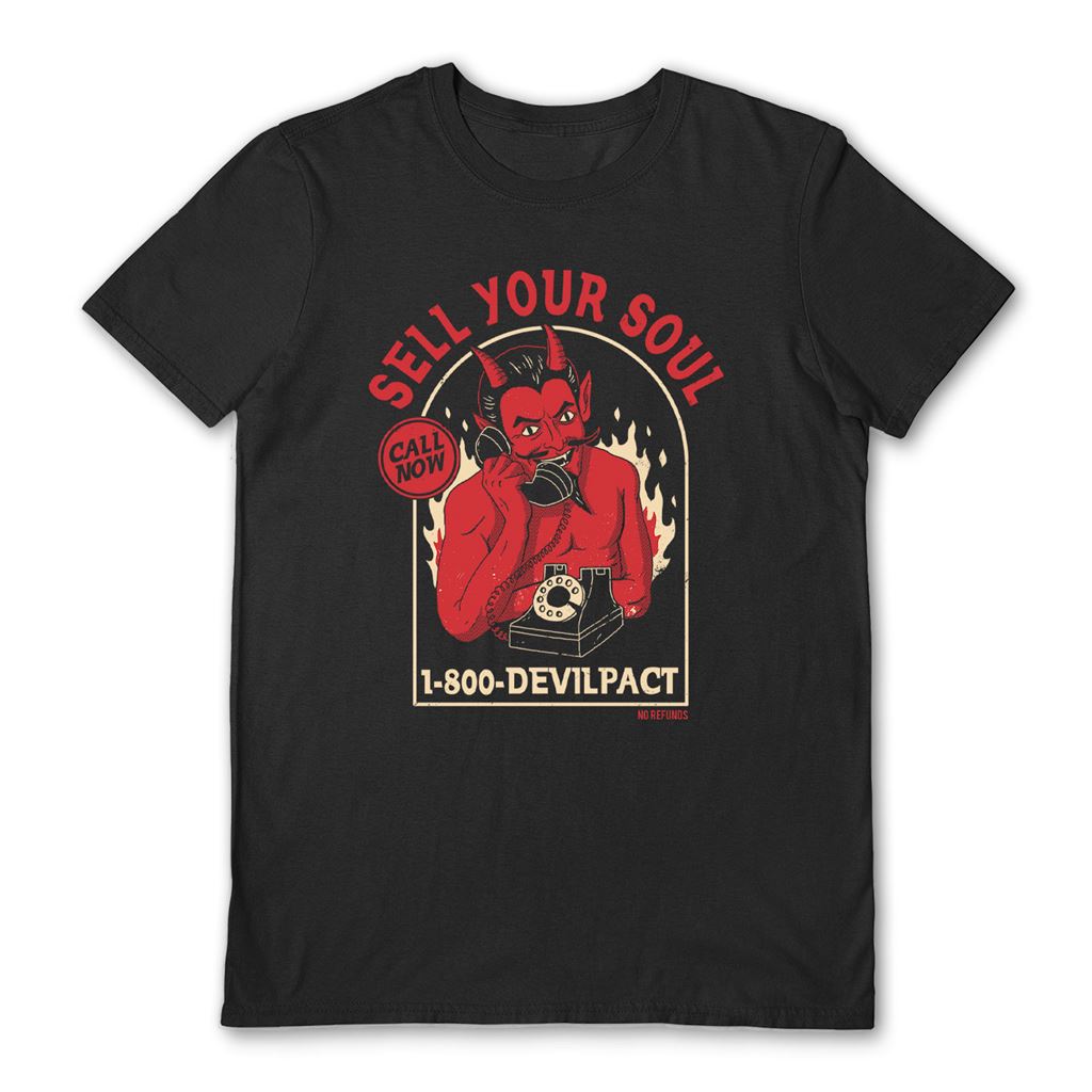 DINOMIKE (SELL YOUR SOUL) BLACK UNISEX T-SHIRT