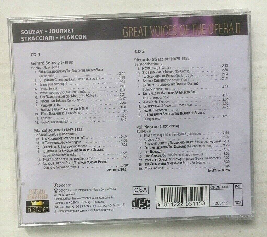 Great Voices of the Opera II - Souzay - Journet - Stracciari - Plancon