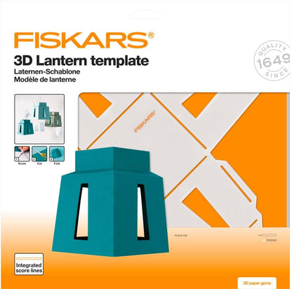 Fiskars 3D Paper Jewel, Lantern Stencil, For Creating 3D Shapes, Plastic, White, 1059568