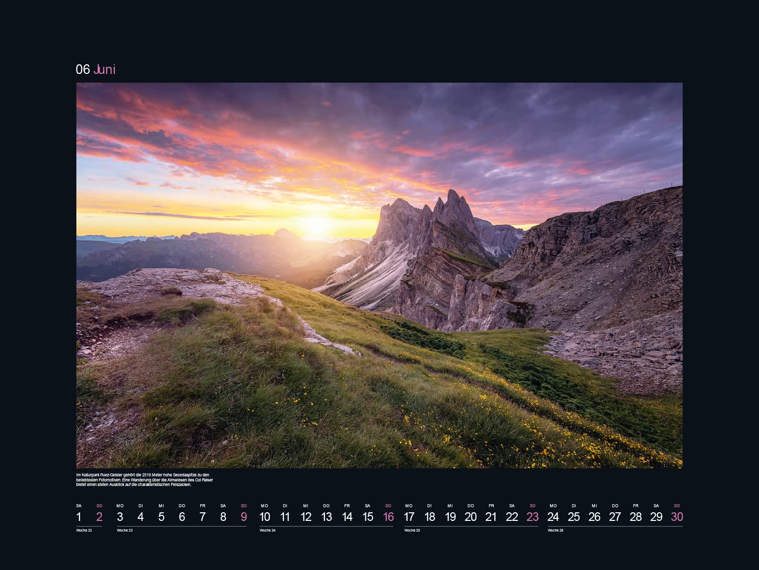KUNTH Monats-Wandkalender Magie der Berge 2024