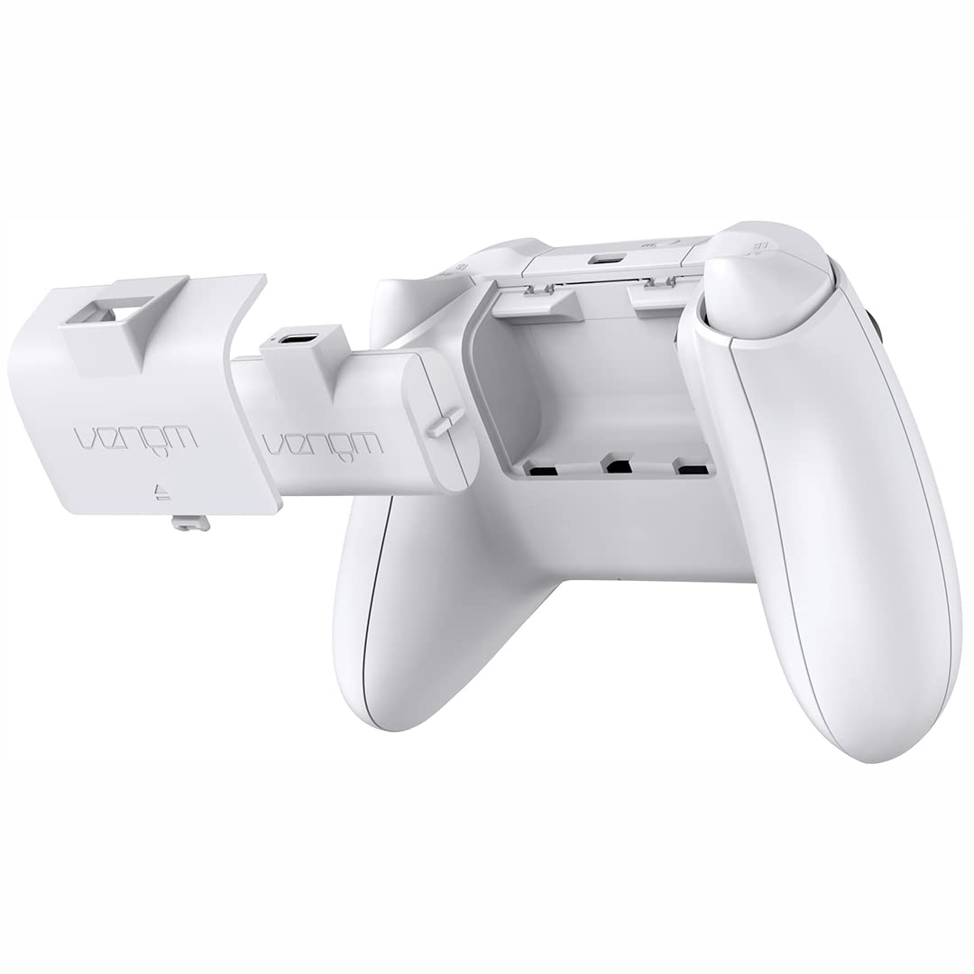 Venom Twin High Capacity Rechargeable Battery Pack Black for Xbox Series X/S & One - White 1100mAh (White)