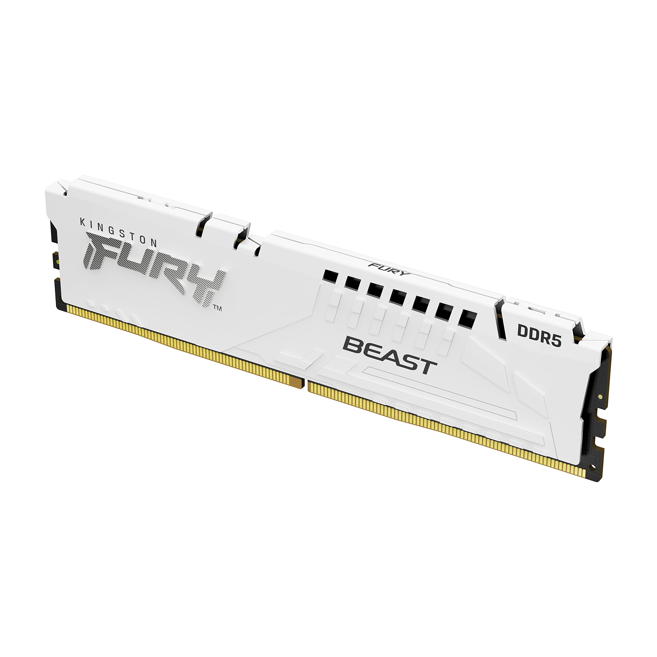 Kingston FURY Beast White XMP 16GB 6000MT/s DDR5 CL40 DIMM Desktop Gaming Memory Single Module - KF560C40BW-16