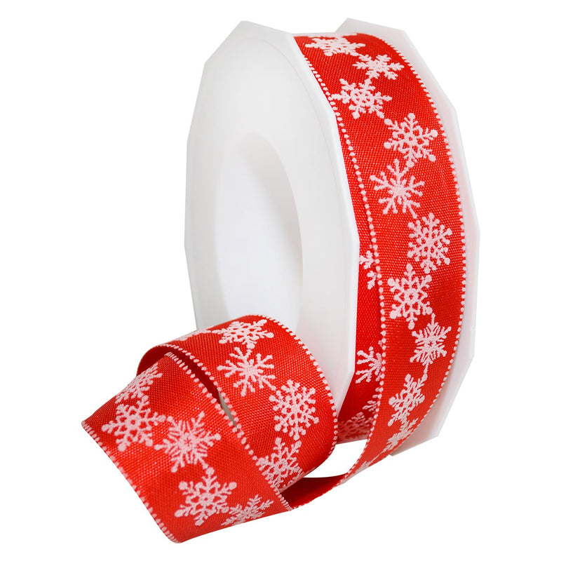 Morex Ribbon Petite Christmas Celebration Themed Grosgrain Ribbon, 1" x 22 Yd, Red, (69525/20-609) 1" x 22 Yd Red