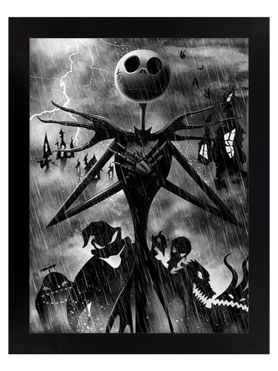 Pyramid International Nightmare Before Christmas (Jack Storm) Framed Print Memorabilia, Multi-Colour, 30 x 40 x 1.3 cm