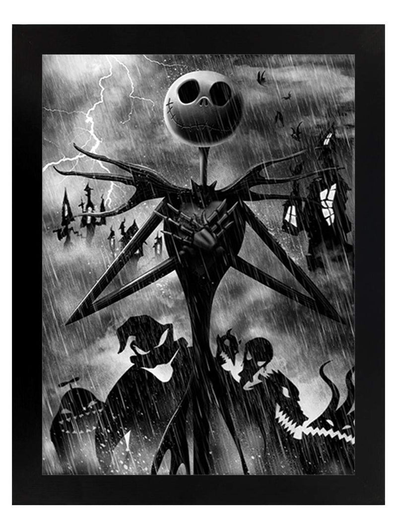 Pyramid International Nightmare Before Christmas (Jack Storm) Framed Print Memorabilia, Multi-Colour, 30 x 40 x 1.3 cm