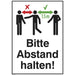 SafetyMarking® Hinweisaufkleber Bitte Abstand hal