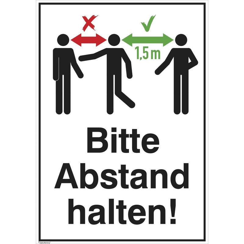 SafetyMarking® Hinweisaufkleber Bitte Abstand hal